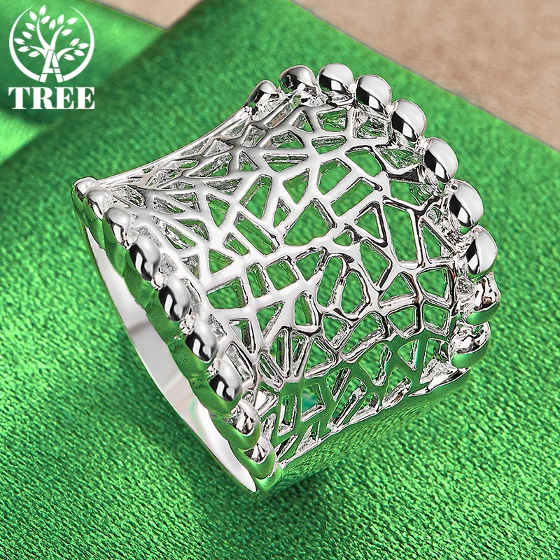 925 Sterling Silver Unique Irregular Network Rings Noble Fashion Jewelry For Women Man Wedding Party Holiday Gifts Free Shipping