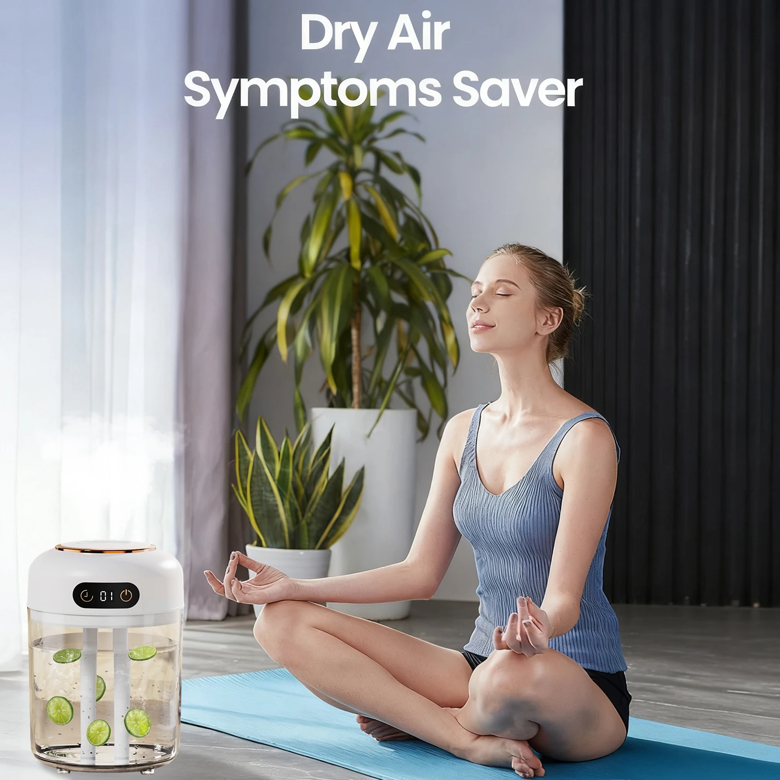 4.5L Cool Mist Humidifier for Home Quiet Design with Dual Nozzles Suitable for Bedrooms Baby Nurseries Plants