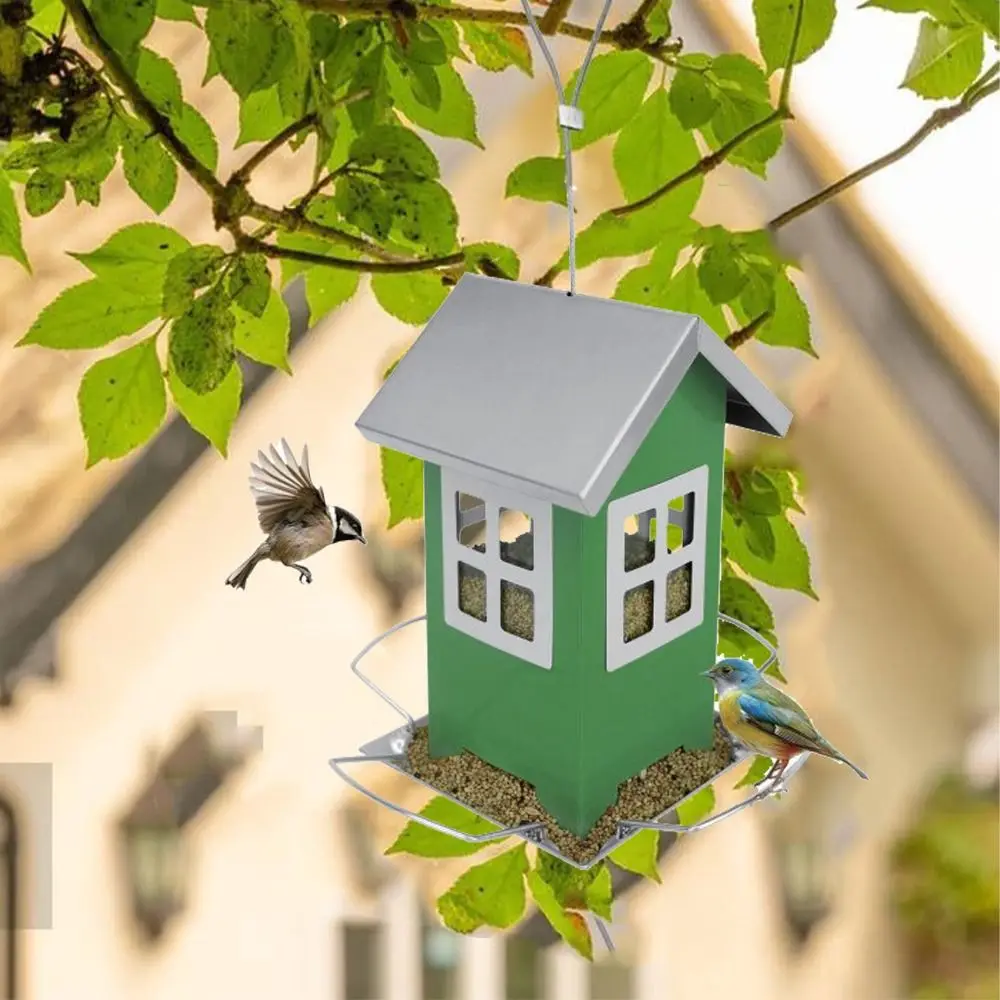 

Bird Raising Tool Iron Bird Feeder Durable Hanging Bird Food Dispenser Waterproof Multi-purpose Bird Feeding Dish Garden