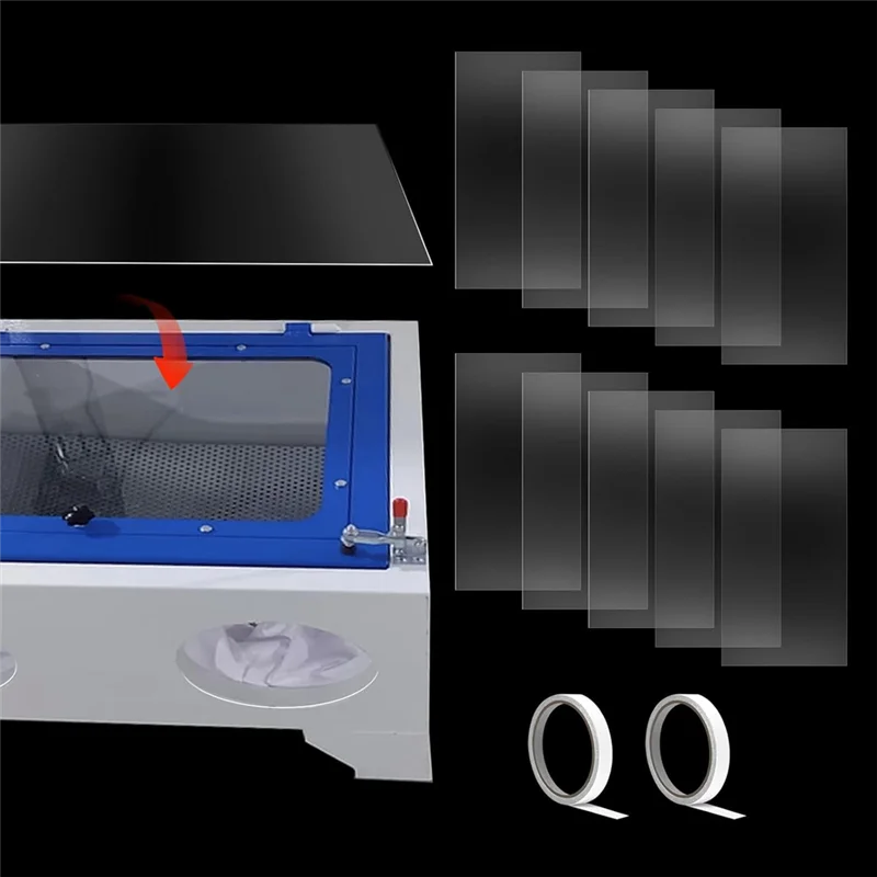 

A84E-Sandblast Cabinet Lens Cover 23X11in Abrasive Window Blasting Cabinet Inner Lens Protector Clear Sand Blast Film