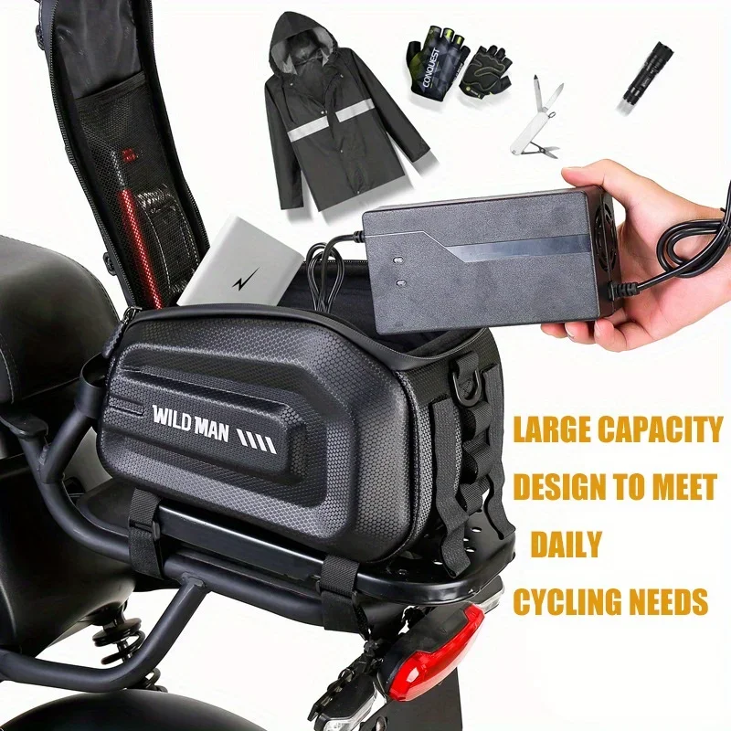 4L Multifunctional Bicycle Rear Seat Bag Waterproof Cycling Bike Rack Trunk Cargo Bag Pannier Bag Handbag Shoulder Bag