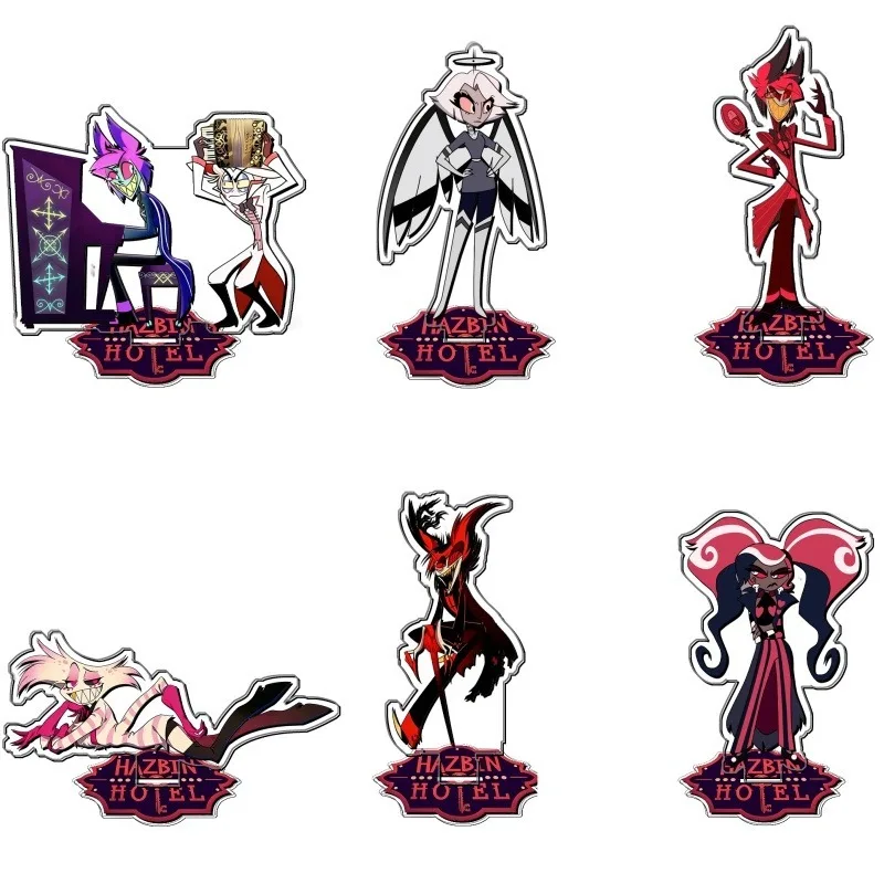 Hazbin Hotel Alastor Stolas Charlie Seraphina Vaggie Coco Standee colección de juegos de Anime Material acrílico juguete de decoración de escritorio