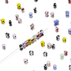 10g/Lot 3mm Colorful Glass Seed Beads Charm Stripe Round Spacer Loose Bead for DIY Bracelet Necklace Jewelry Making Accessories