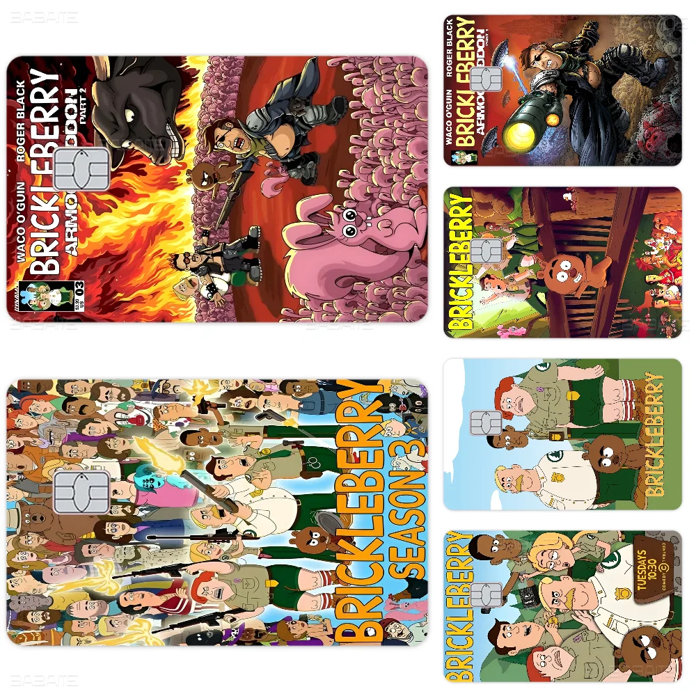 

Cartoon B-Brickleberry Credit Card Skin Stickers For VISA Bank Card Transportation Card Waterproof Sticker Anti-scratch Women
