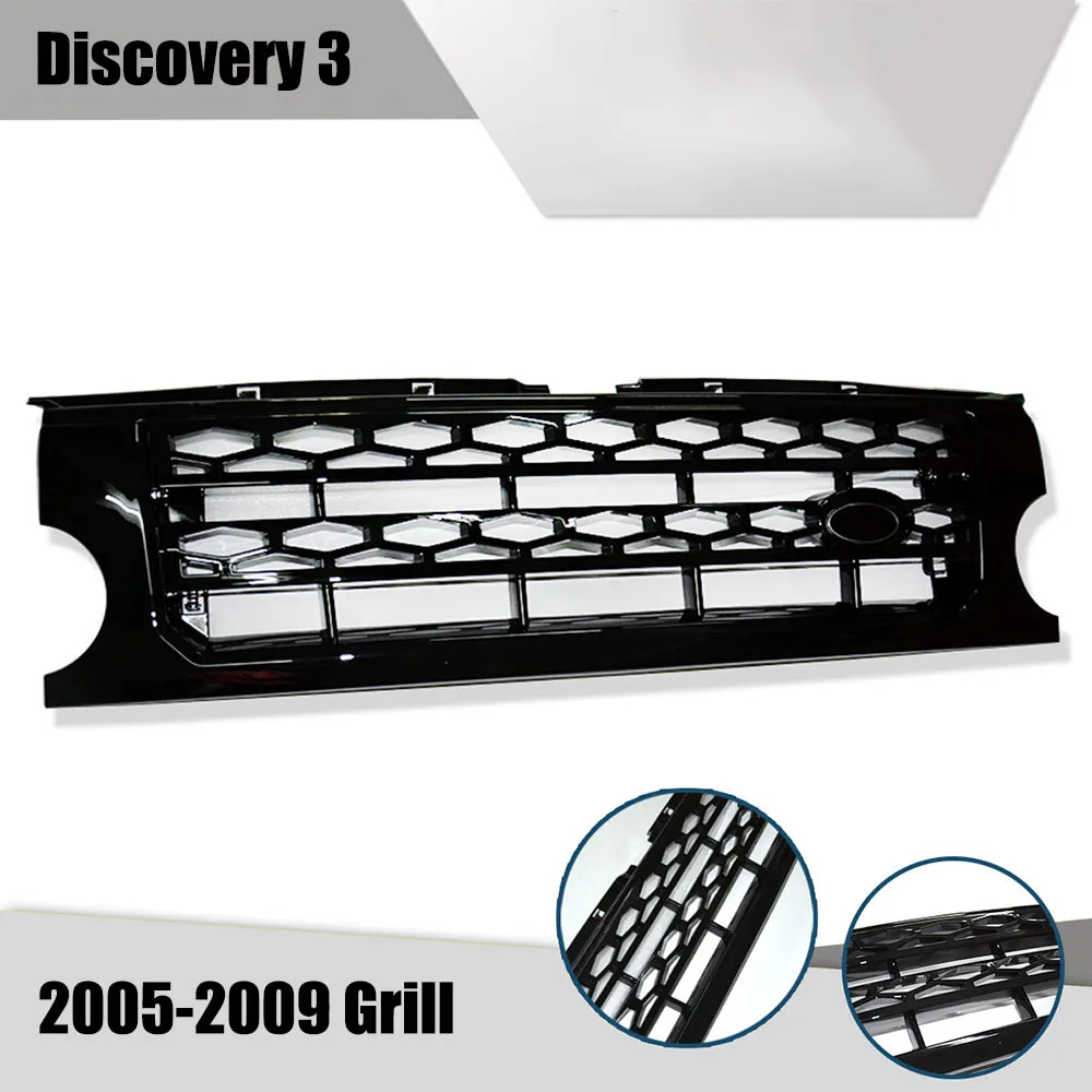 

Pop For Discovery Racing Grill For Discovery 3 LR3 2005 2006 2007 2008 2009 Modified Cover Front Bumper Mesh Grilles Cover Grill