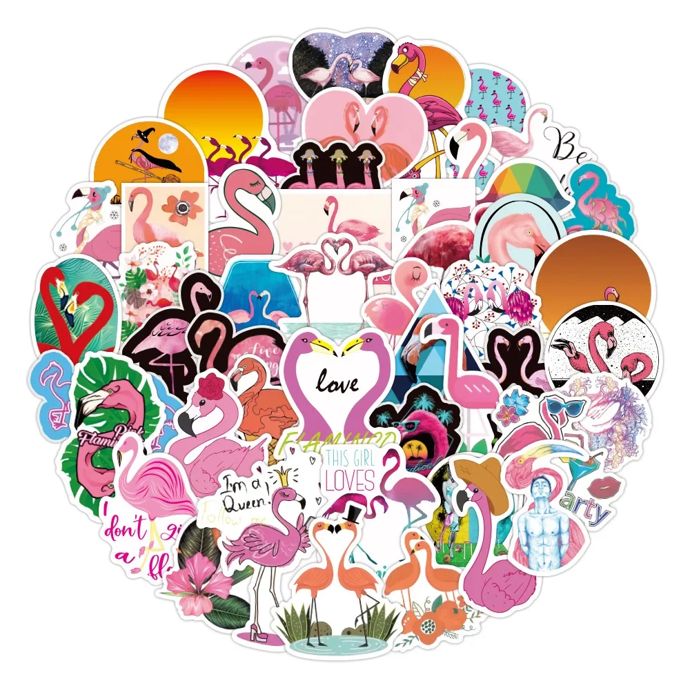 1Sets = 100Pcs Flamingo Graffiti Stickers Water Cup Stationery Helmet Computer Stickers