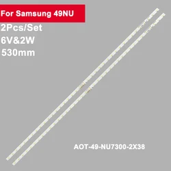 Retroiluminación de TV de 530mm para UE49NU7100U, UE49NU7102, UE49NU7140U, UE49NU7670, UE49NU7120U, UE49NU7170U, UN49NU7100, UE49NU7300, 6V, 2, 2, 38led