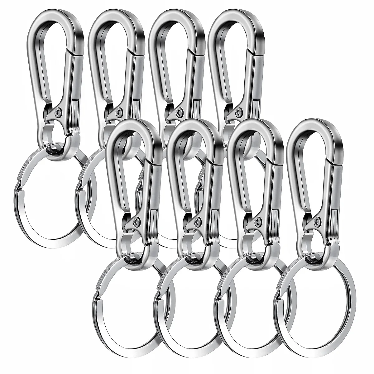 4/8 قطعة حلقة تسلق كليب ميدالية مفاتيح معدنية حلقة تسلق شكل حلقة رئيسية كيرينغ مفتاح حامل مقاطع حامل خطاف المنظم لمفاتيح السيارة مكتشف