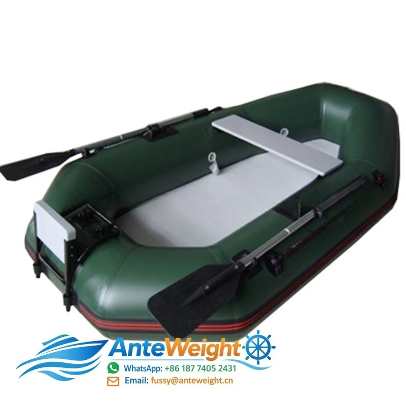 PVC 2-Person Rowing Inflatable Zodiac Fishing Mini Boats with Single Outboard Motor for Adults Surfing