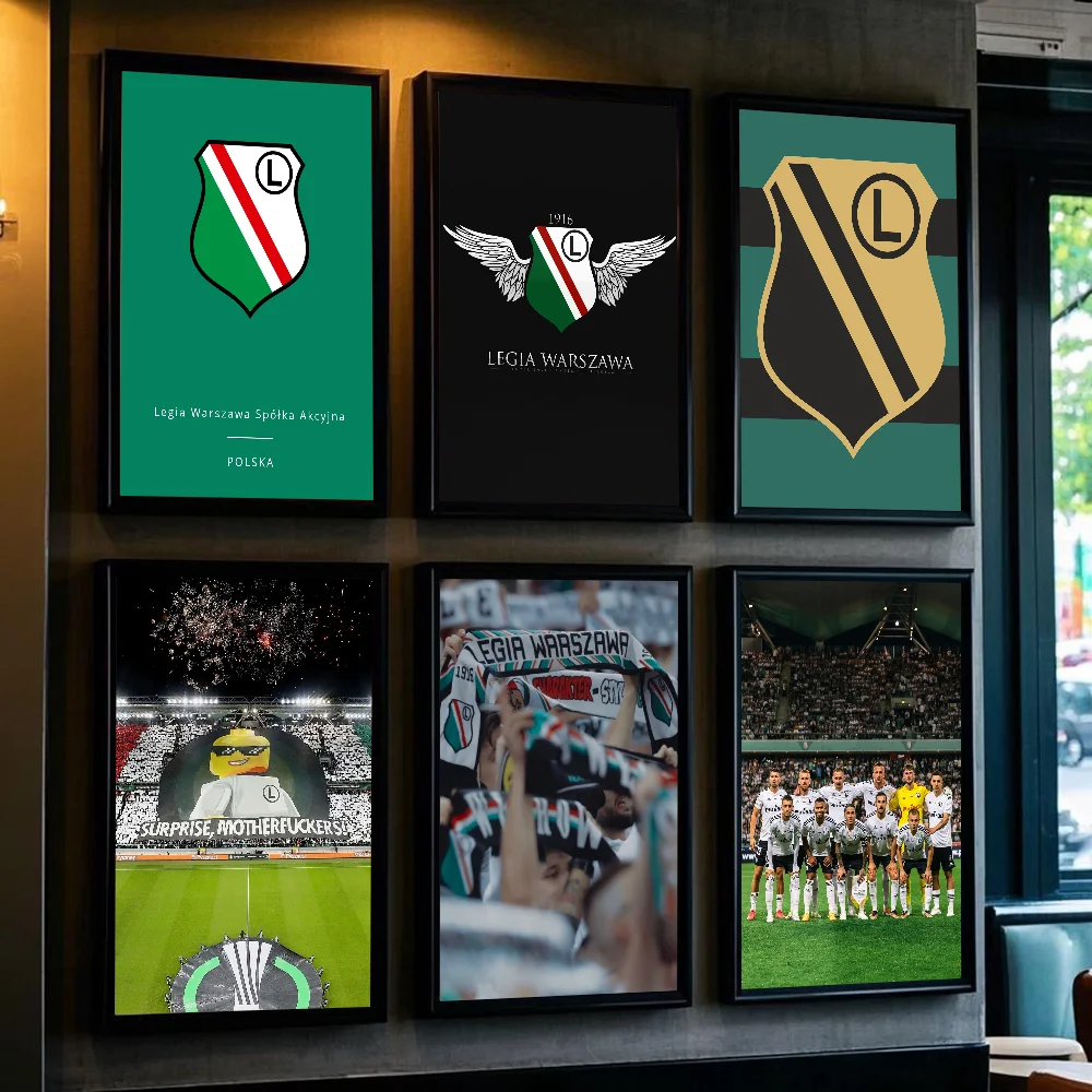 Футбольный плакат L-Legia W-Warsaw HD арт липкая стена водонепроницаемый дом гостиная спальня бар эстетическое украшение
