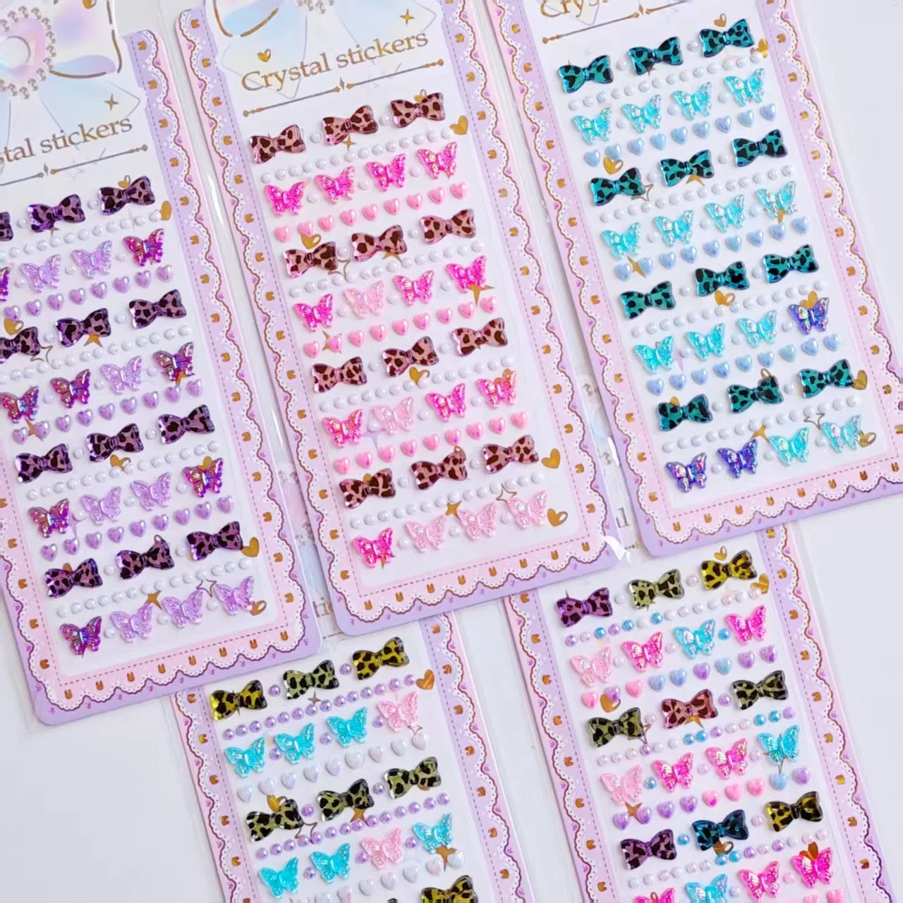 

Cross Border Creative Bow Heart Butterfly Acrylic Stickers Phone Decoration Fashion Face Sticker Self Adhesive Gem