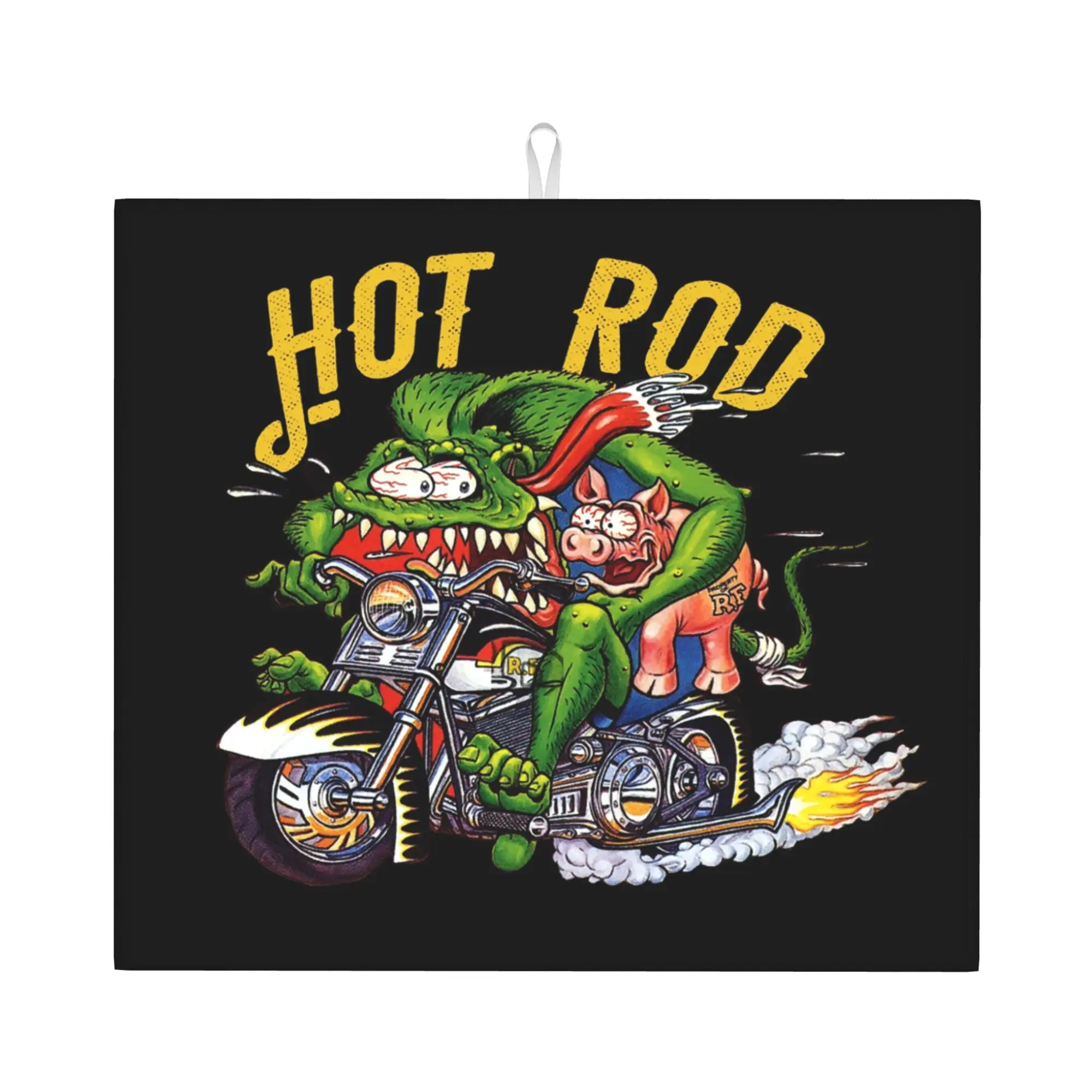 Ratfink Ride Non‑Slip Waterproof Absorbent Barware Tableware Oil Proof Reusable Rat Fink Bathroom Drying Mat For Kitchen