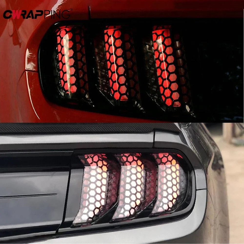 

Honeycomb Car Rear Tail Light Lamp Headlights Motorcycle Stickers Car Film Cover Auto Tuning Vinyl Wrap for Vehicle Accessories