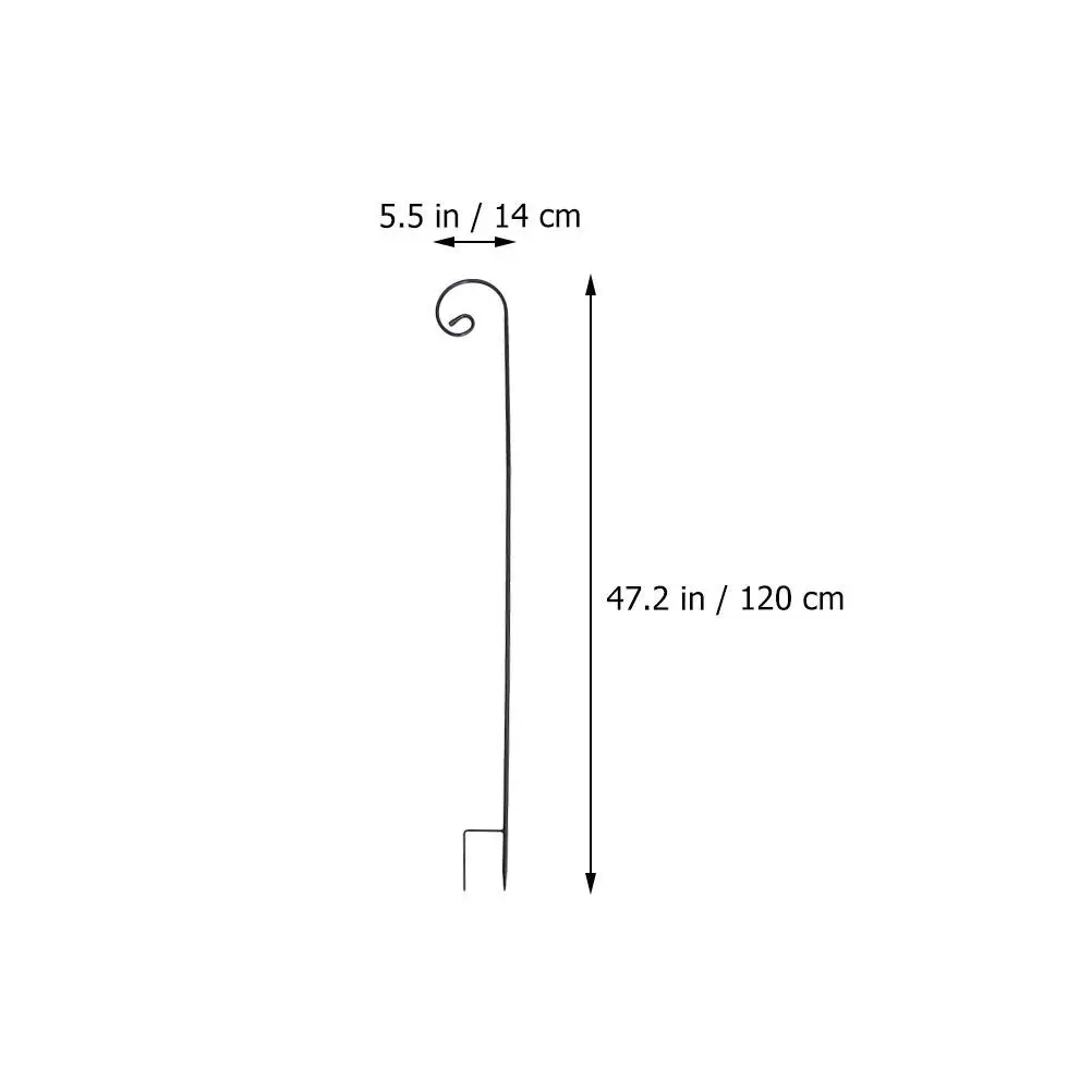 3Pcs Iron Garden Shepherd Hook Black Outdoor Ground Hanging Hook Sturdy Weather Resistant Bird Feeder Stand Lantern Hanger