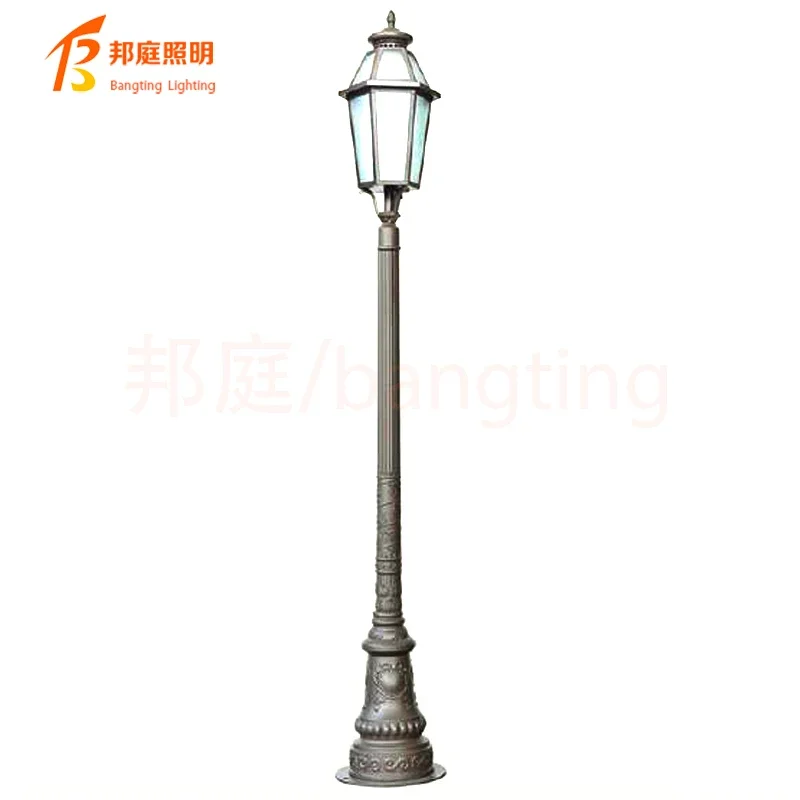 Die Cast Aluminum Top Class European Style 3.8m Modern Outdoor Garden Led Main Gate Lamp Pillar Light