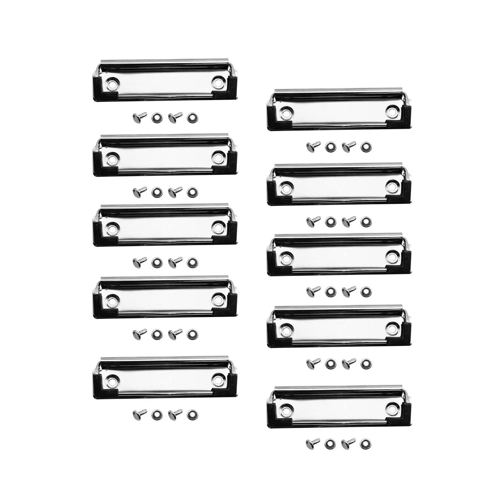 Clips montables para portapapeles, soporte de placa de papelería con pies de goma, cargado por resorte, suministros de papelería para clase, escuela y oficina, 10 unidades