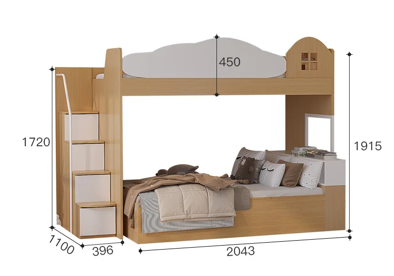Cama alta e baixa tatami multifuncional, beliche que economiza espaço