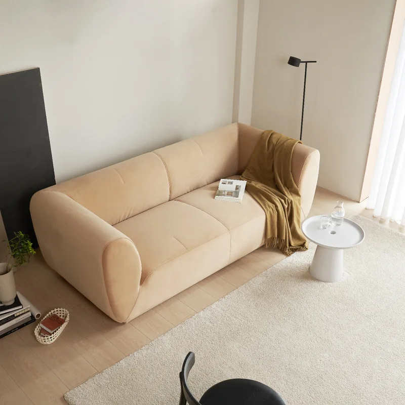 

# Sectional Sofa Vintage Cranberry Cat-Scratch Fabric Wood Legs Small Living