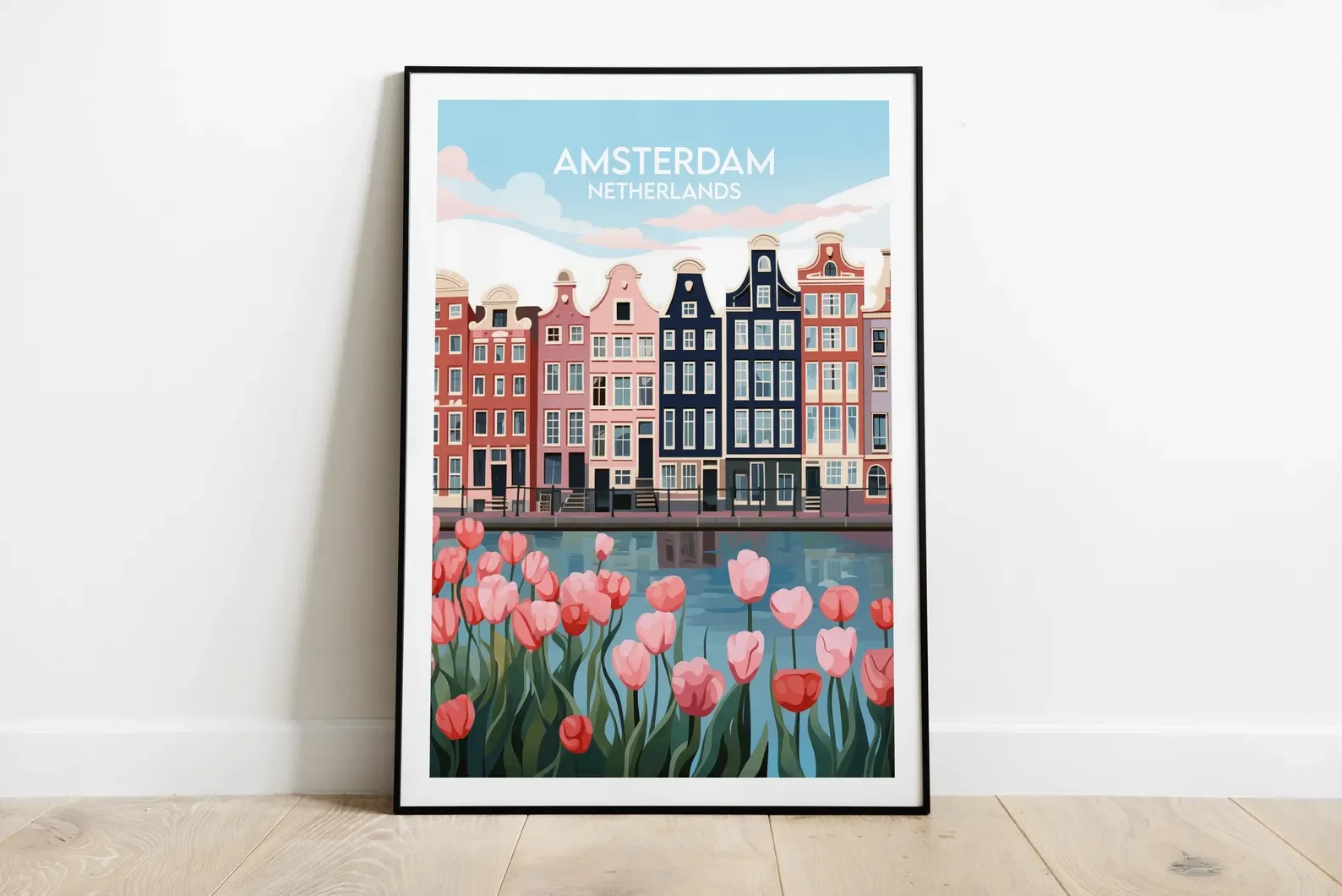 Amsterdam Reise-Wandkunstdruck, individuelles personalisiertes Niederlande-Poster, einzigartiges Hochzeits- und Geburtstagsgeschenk, Dekoration für Zimmer und Zuhause