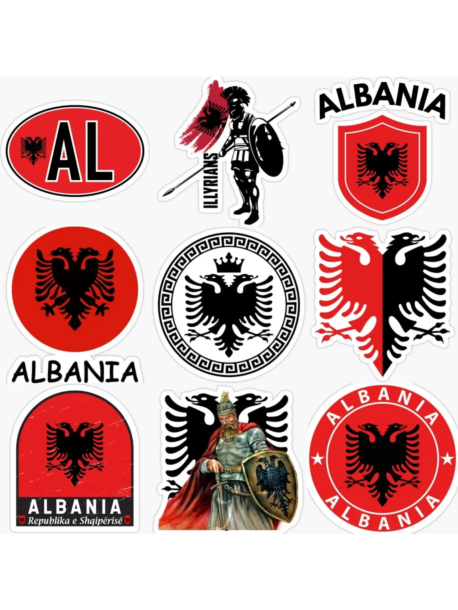 AliExpress NONE AL Albania Flag National Emblem Eagle Creative Sticker for Decorate Car Van Bicycle Truck Wall Window Fridge Decal Accessories