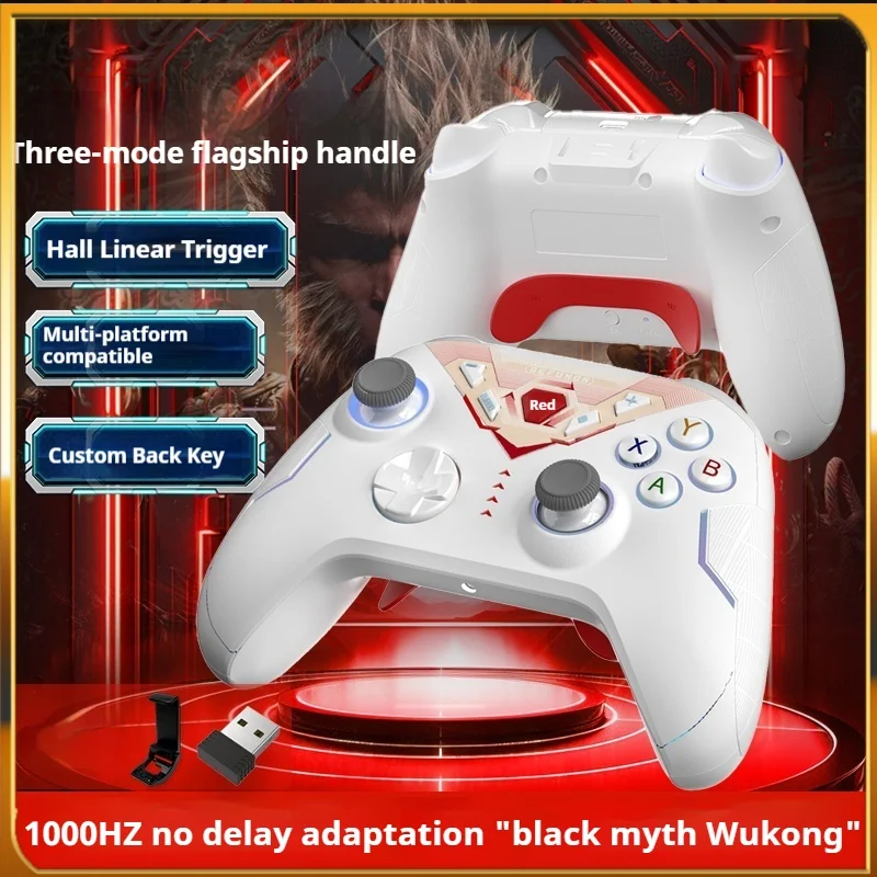 Esports Wireless Gamepads Hall Joystick Bluetooth Connection Supports Multi Platform Rgb Lighting Effect Six Axis Motion Mapping