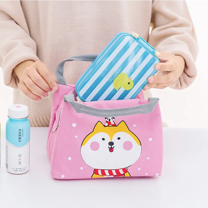 Сумки Cute Cartoon Lunch Bag for Children Thermal Insulation Kids Handbag Outdoor Picnic Lunch Box Portable Food Storage Bags