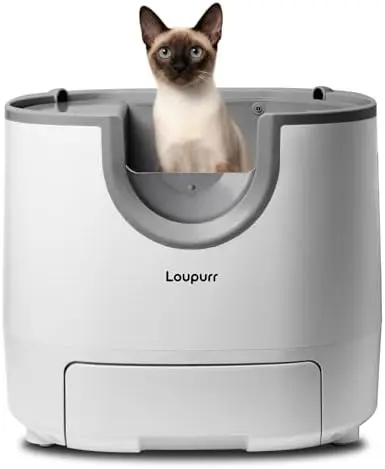 self Cleaning Litter Box Large Capacity, Automatic Cat Litter Box Open-Top Design for Multiple Cats with Integrated