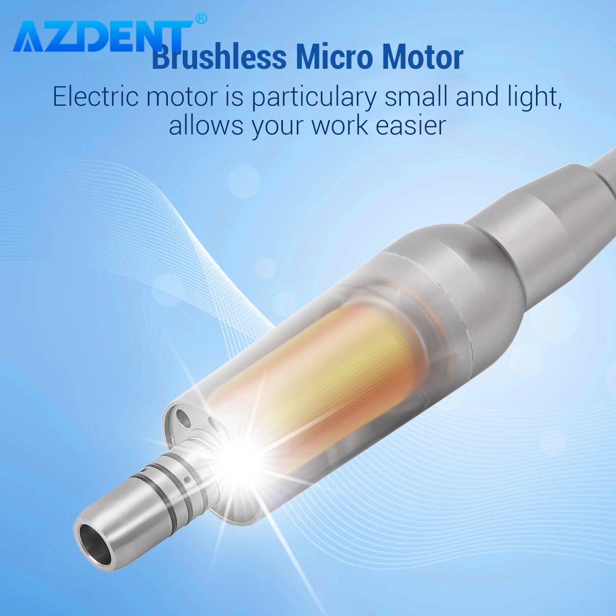 Dental LED Brushless Electric Micro Motor AZDENT Internal Spray 2/4 Holes fit 1:1/1:5/16:1 Handpiece Dentistry Tool for Dentists