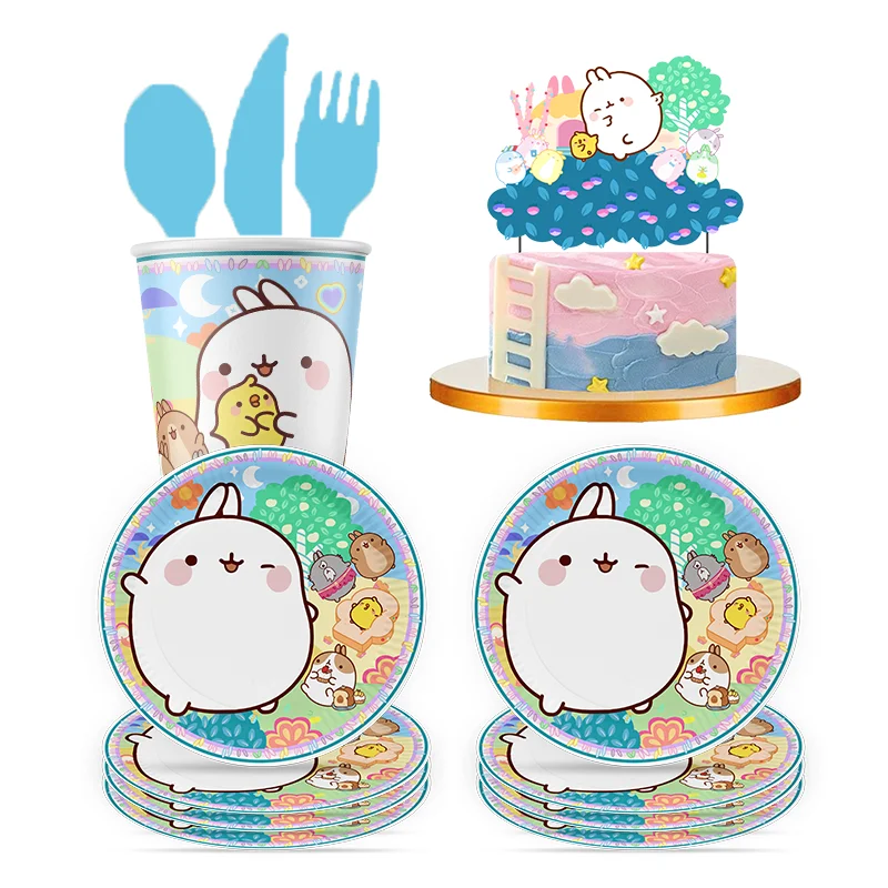 

Cartoon Potato Rabbit Happy Birthday Party Supplies Disposable Tableware Plates Cups for Kids Baby Shower Gift Decorations