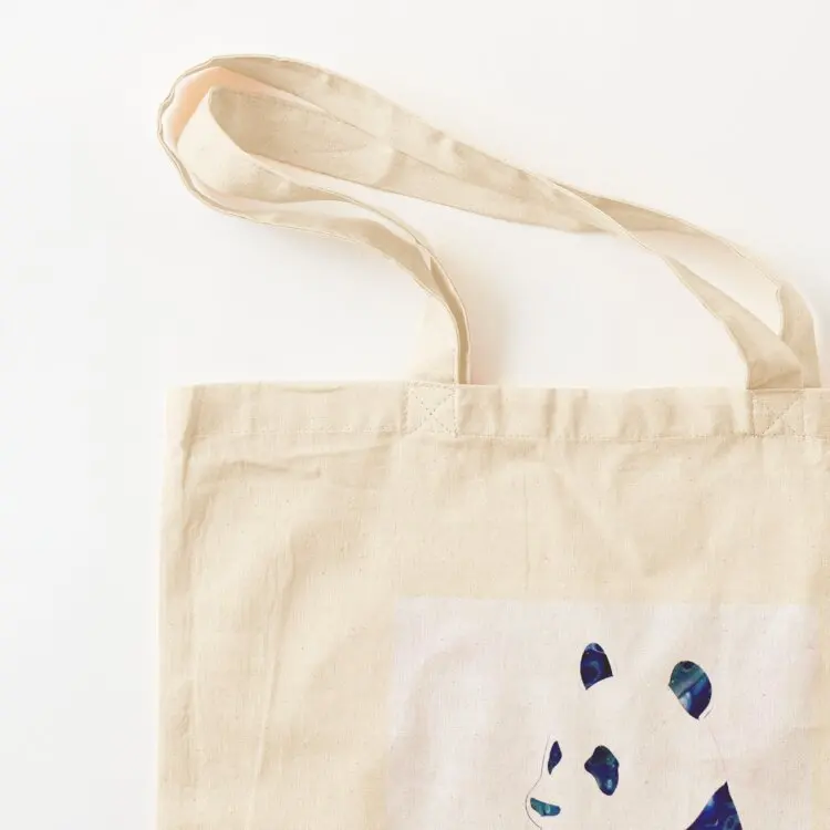 Blue Panda Tote Bag shopping bag logo large tote bag Women's shopper Canvas shoulder