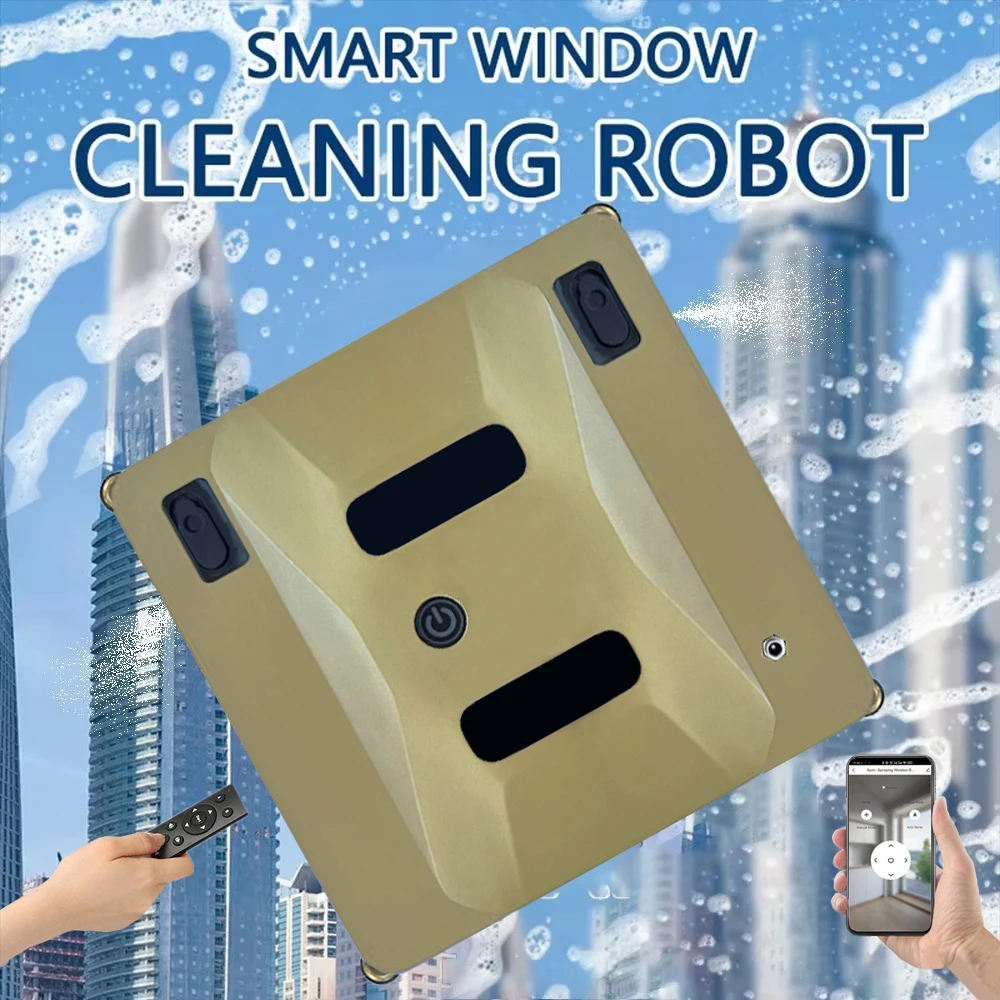 Robot Window Cleaner Purerobo W-S3S Dual Security Protects Wipes Inside & Outside Glazing Window Cleaning Vacuum Window Robot