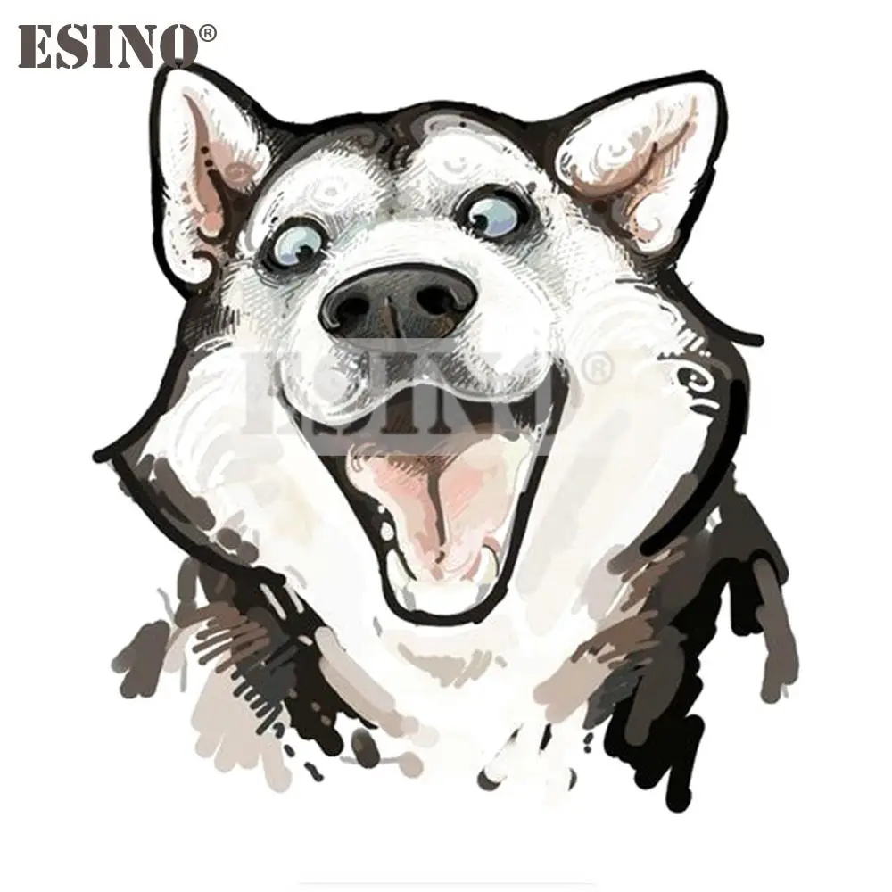 

Car Styling Funny Lovely Smiling Husky Pet Dog Car Accessory Creative PVC Waterproof Sticker Car Whole Body Vinyl Decal