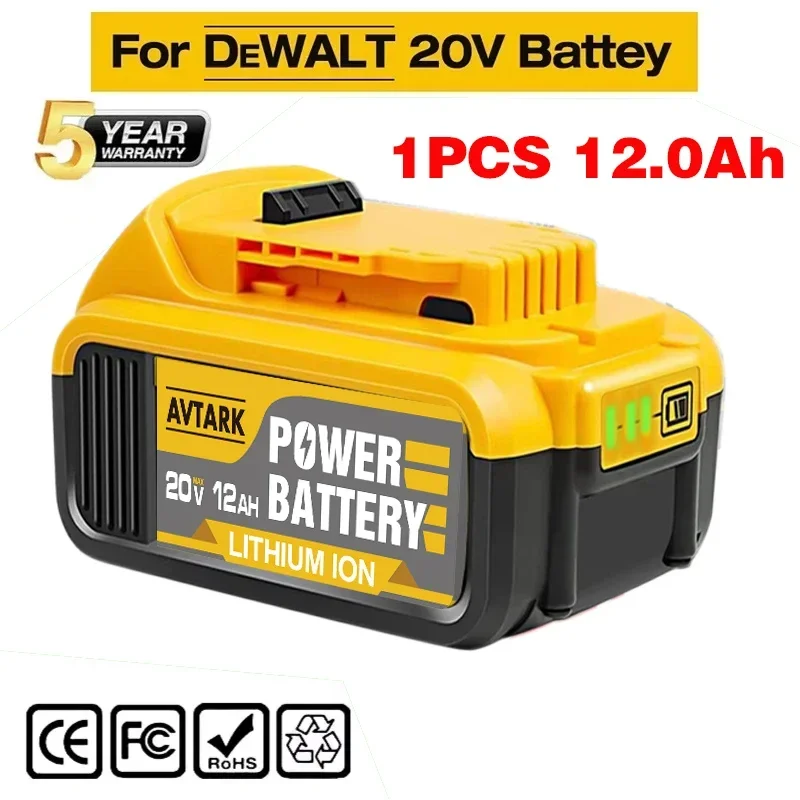 

【100% Original】20V 12Ah Battery Fits For DeWalt DCF887/DCG405/DCD791/DCF922 | High Capacity | Long Runtime