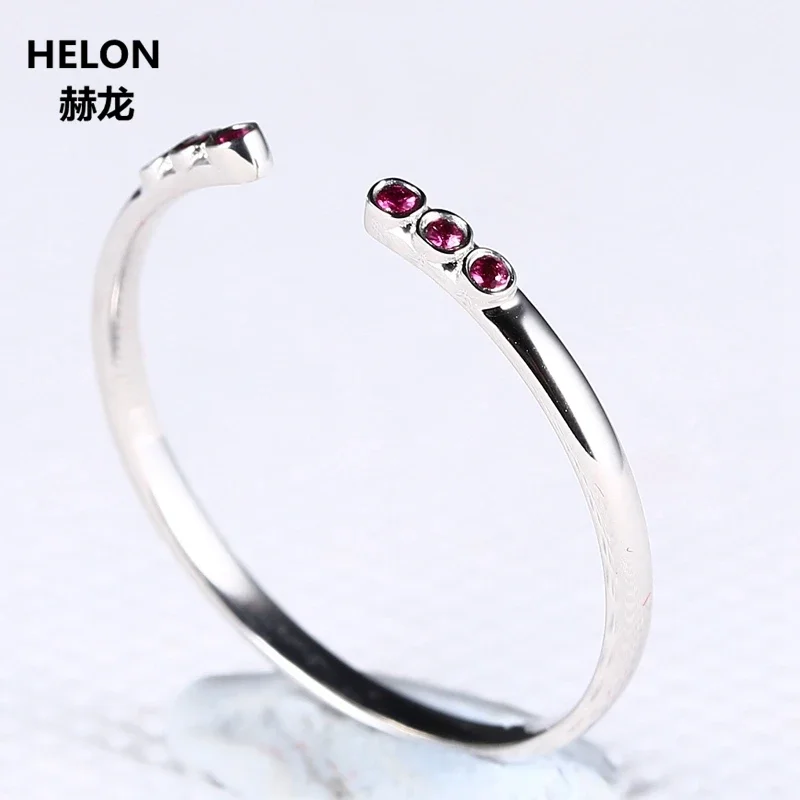 

Natural Ruby Solid 14k White Gold Women Engagement Ring Wedding Band Trendy Fine Jewelry Lover Gift