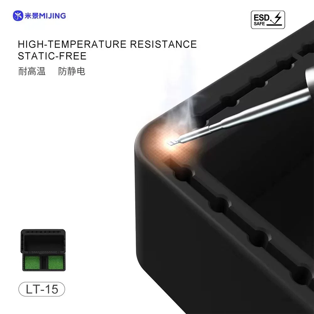 Mijing LT-15 Silicone Tin Slag Box Anti-static High Temperature Resistant Anti Slip No Deformation Resistant Storage Space Tools