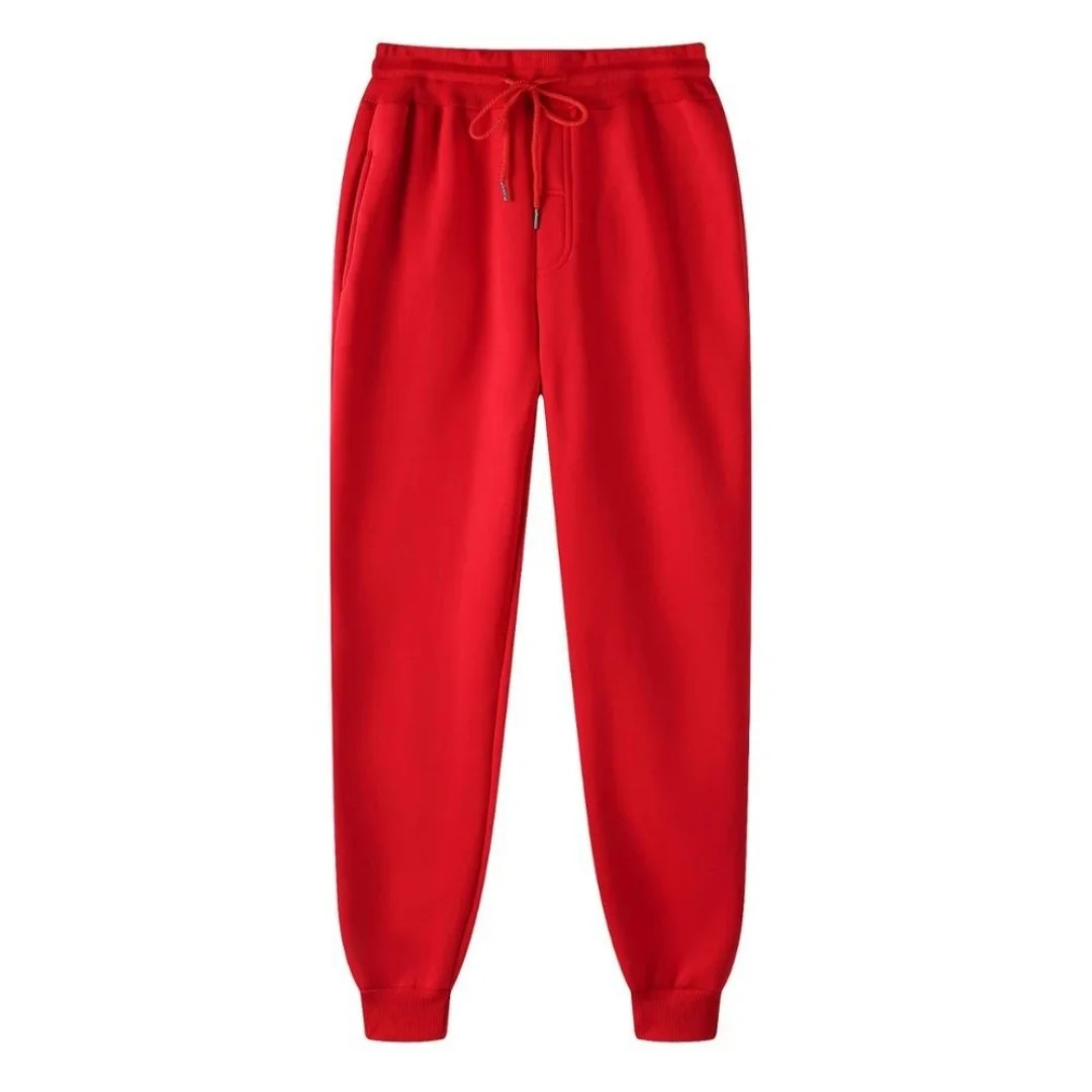 Autumn and winter fashion classic with velvet solid color casual sports pants for men and women