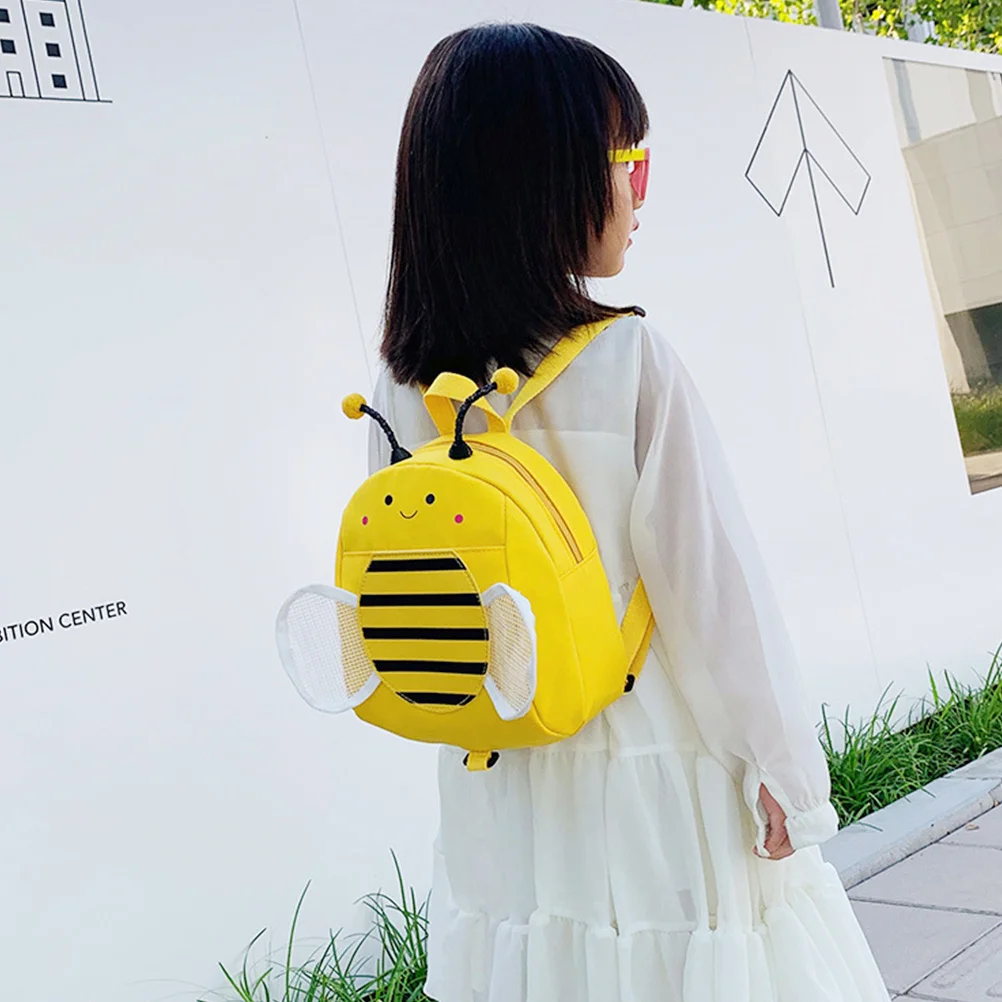 

Pink Cartoon Bee Kids Backpack Canvas Travel Bag Outdoor Storage Pouch Girls School Dance Yoga Beach Bag Backpack for Girl