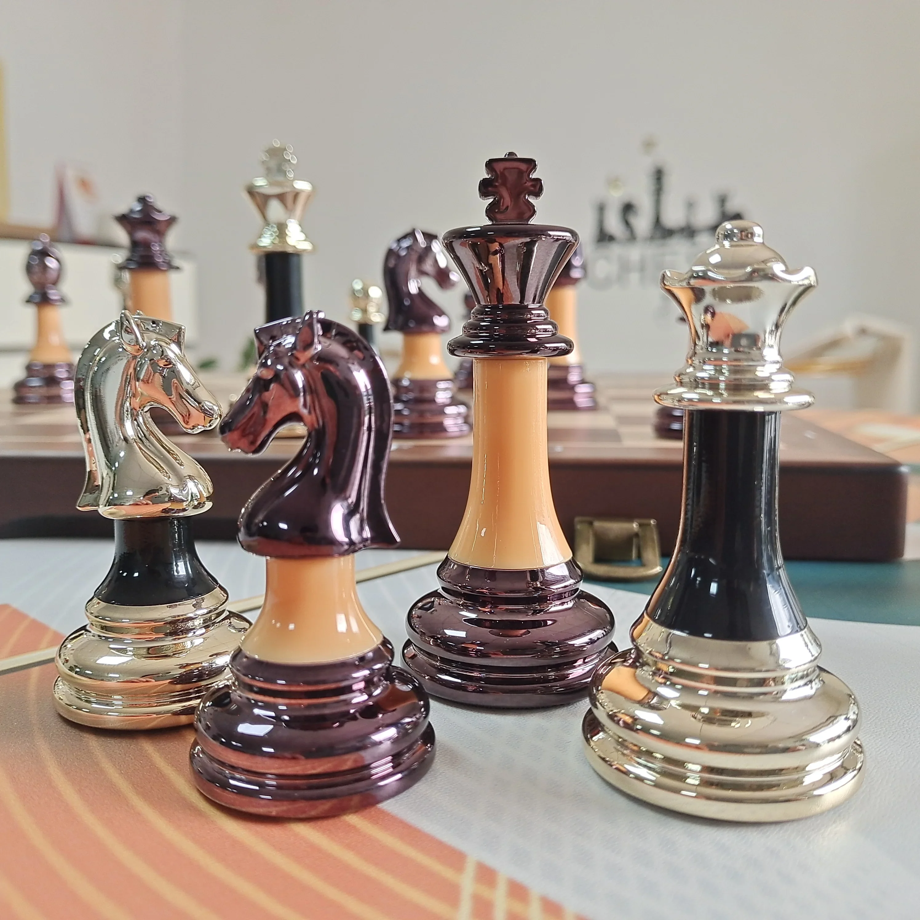 Wholesale wooden chess set ready to ship 3.5 inch large size chess pieces