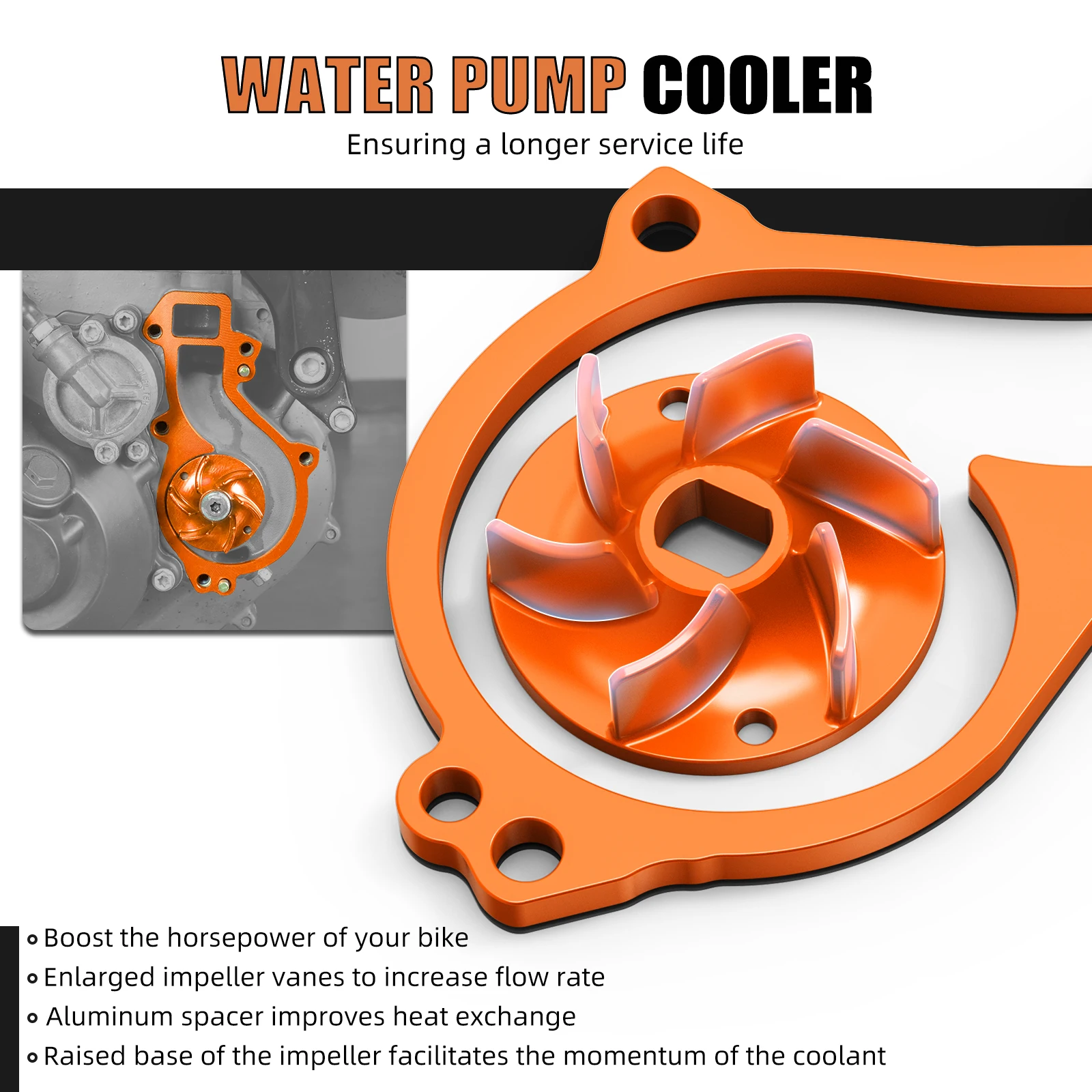 (EU-Lager) NICECNC Für KTM 690 SMC/R 690 Enduro/R Duke /R Wasserpumpen-Kühler-Lüfterblatt-Abstandshalter Für Husqvarna 701 Enduro /Supermoto – Detail 3