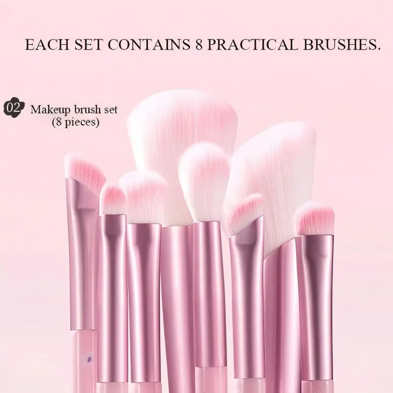 8PCS Makeup Brush Set Soft Fluffy Professional Cosmetic Foundation Powder Blush Eyeshadow Brush Makeup Tool