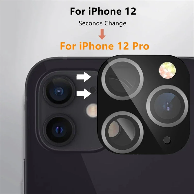 Hot!Modified Camera Lens Seconds Change Model For iPhone 12 to 12 PRO Back Film Phone Fake 12 Pro Camera Protector Sticker Cover