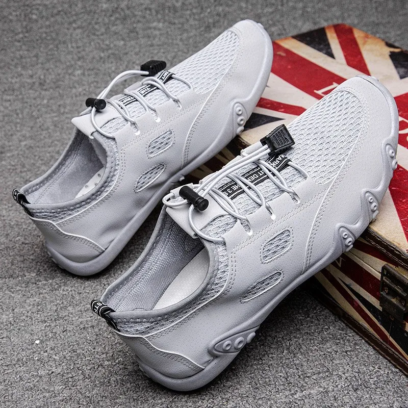 Men\'s new spring summer driving shoes net face flats shoes breathable trend men\'s slip on casua loafersl shoes M1019
