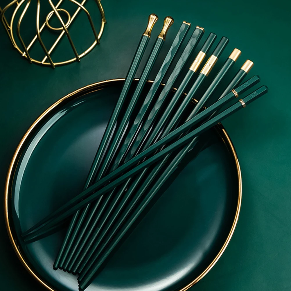 

6 Pairs Fiberglass Chopsticks Chinese for Eating Anti-Slip Household Reusable
