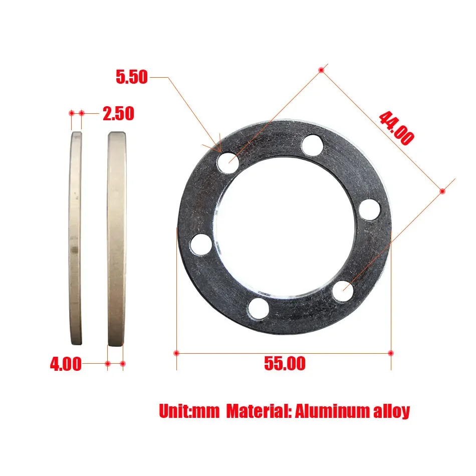 E-Bike Bike Electric Scooter Brake Pads Gasket Spacer 6 Holes Disc Washer Wheel 2.5 4 5 2 mm Aluminium 8 10 12 Inches Refit Part