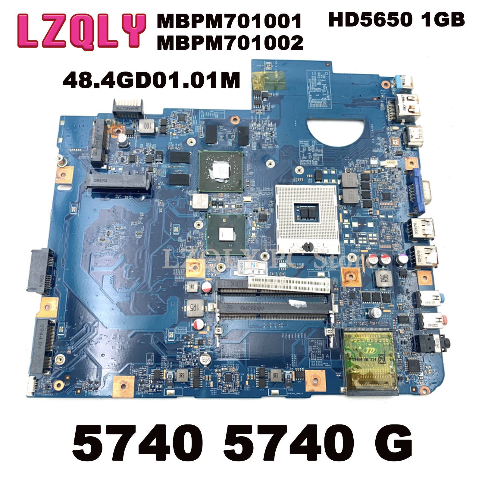 

LZLQY For Acer Aspire 5740 5740G Motherboard MBPM701001 MBPM701002 48.4GD01.01M JV50-CP MB 09285-1M MAIN BAORD HD5650 1GB