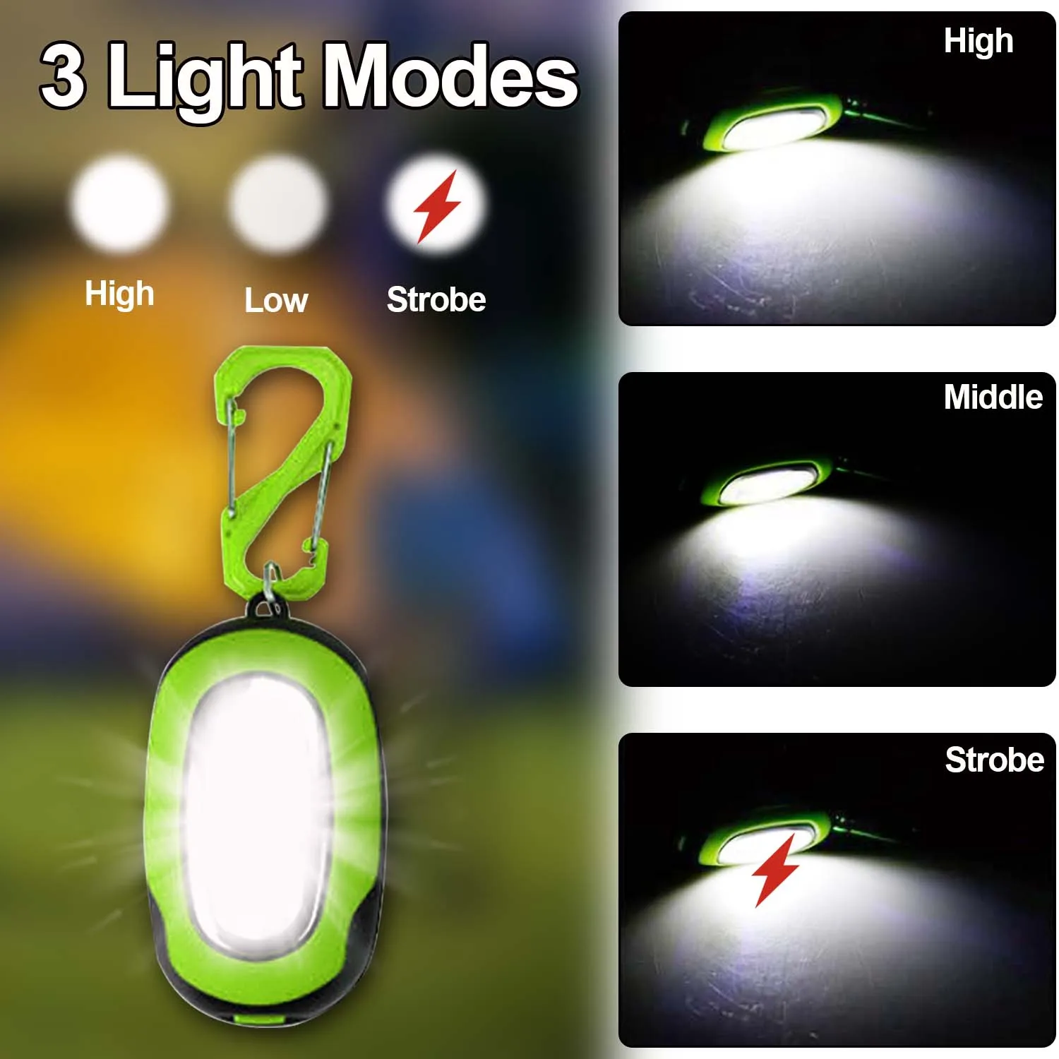 Outdoor-Camping Fahrrad Licht Schlüssel anhänger Licht Cob Anti-Kollision Wandern Nacht Mini-Signal blinkende Warn lampe Blitz laterne