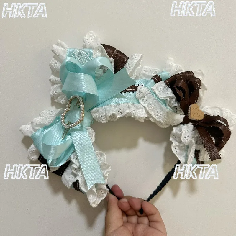 

Japanese 2026 Elegant Cosplay Lolita Bow Headband Kc New Headwear Hair Clip Sweet Cute Kawaii Lace Hairclips Accessories Women