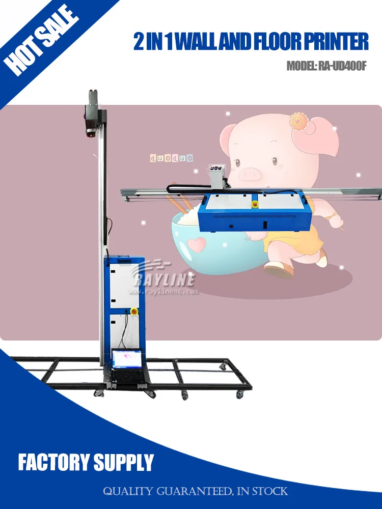 2 in 1 3D Vertical Wall And Floor Printing Machine Mural UV Inkjet Printer For Wall Playground Floor Indoor Outdoor Uv Painting