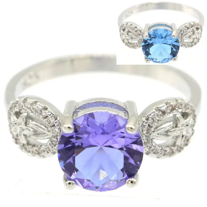 Buy 2 Get 1 Free 20x9mm Dazzling 2.9g Color Changing Alexandrite Topaz CZ Women Engagement Silver Rings Many Sizes 6-11