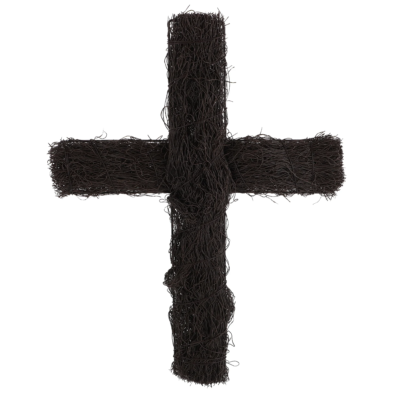 

3pcs Rattan Cross Easter Decorations Natural Woven Garden Stake Outdoor Diy Layout Project Material Lawn Ornament